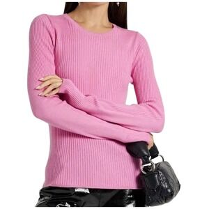 Rag & Bone Womens Bubblegum Pink Ribbed Wool Blend Barbiecore Audrina Sweater M